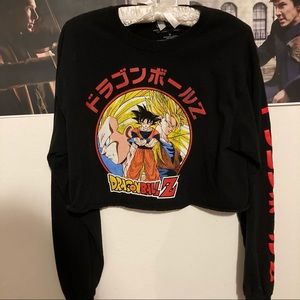Dragon ball z long sleeve crop top